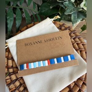 Roxanne Assoulin Red, White & Blue Enamel Bead 6.5” Stretch Bracelet